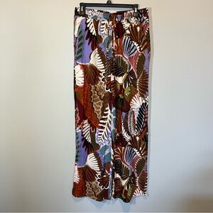 Halogen Women’s Tropical Leaf Vacation Flowy Pants Small